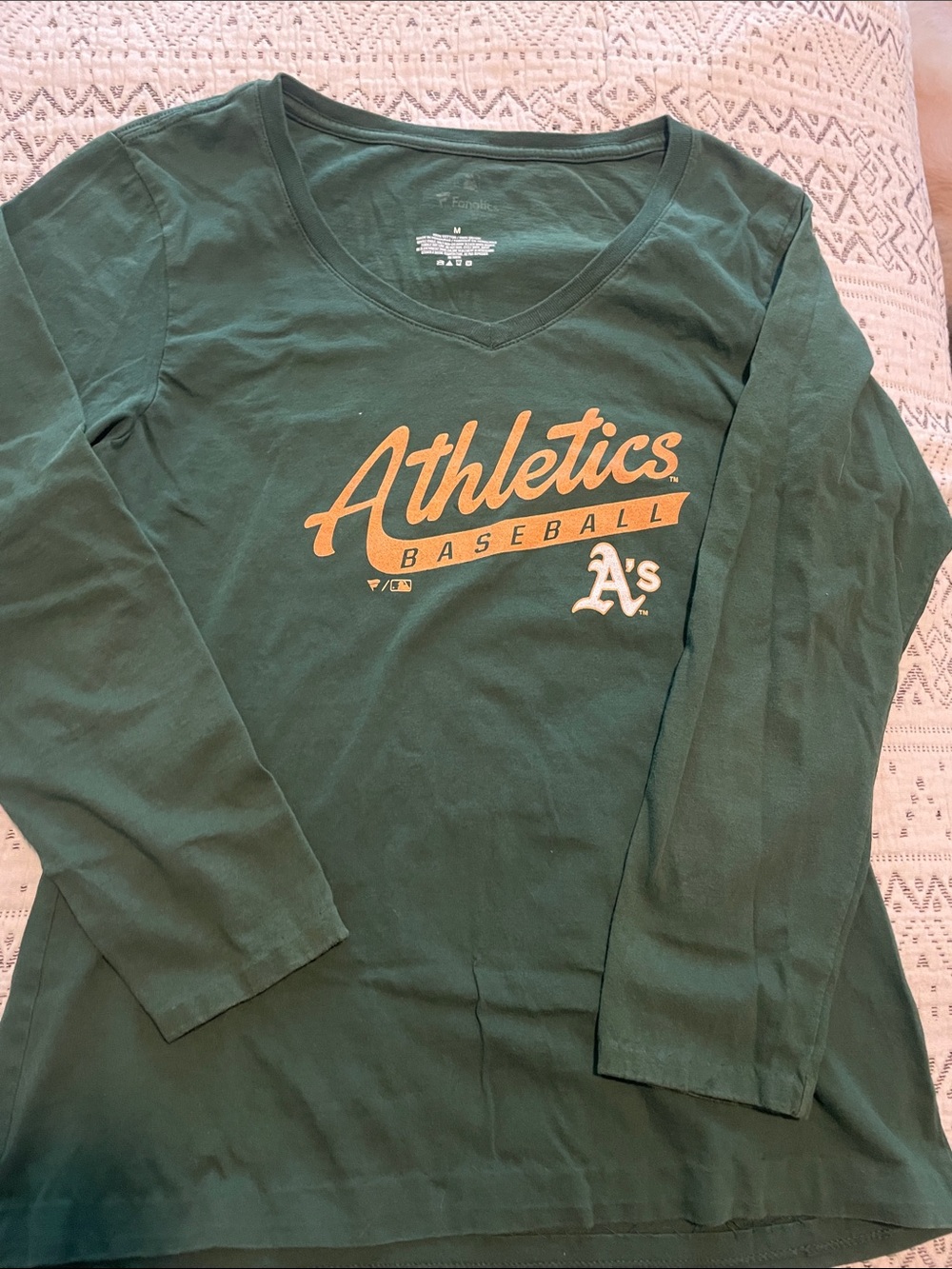 Fanatics Green Crew Tee with Subtle Logo Print